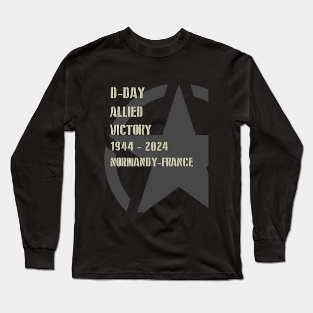 1944 D-Day 2024 80th Anniversary Normandy Long Sleeve T-Shirt by Jose Luiz Filho